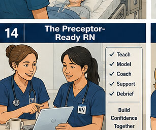 Preceptor-Ready RN course card showing two nurses reviewing a learning plan together.