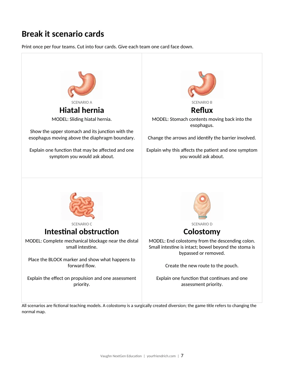 Page 7 of 11 of Digestive Map Game Packet. Open the PDF for selectable document text.